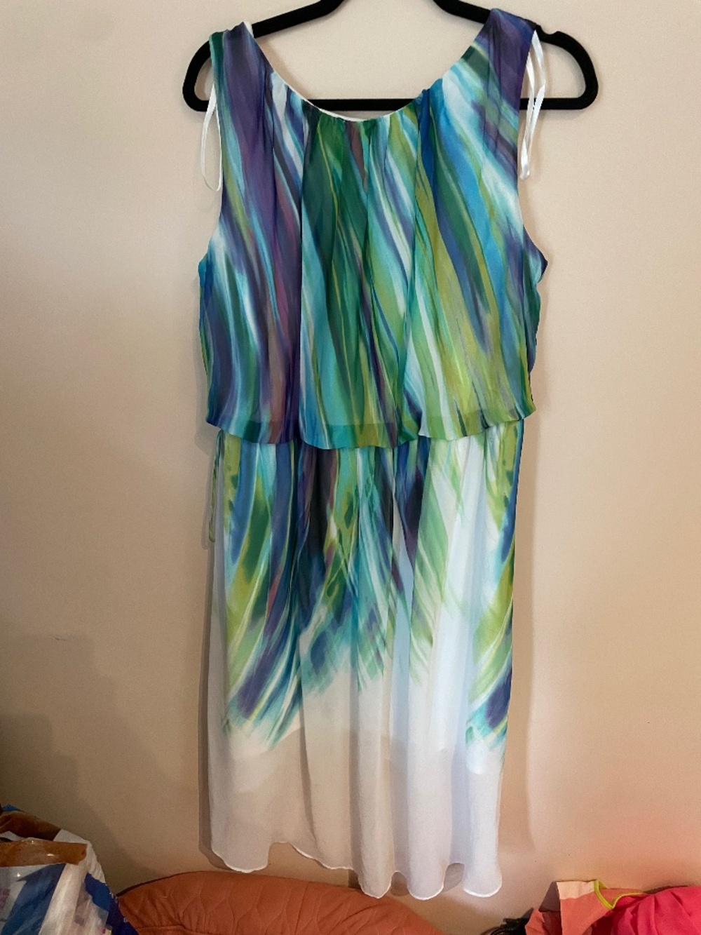 Colorful midi wedding guest dress